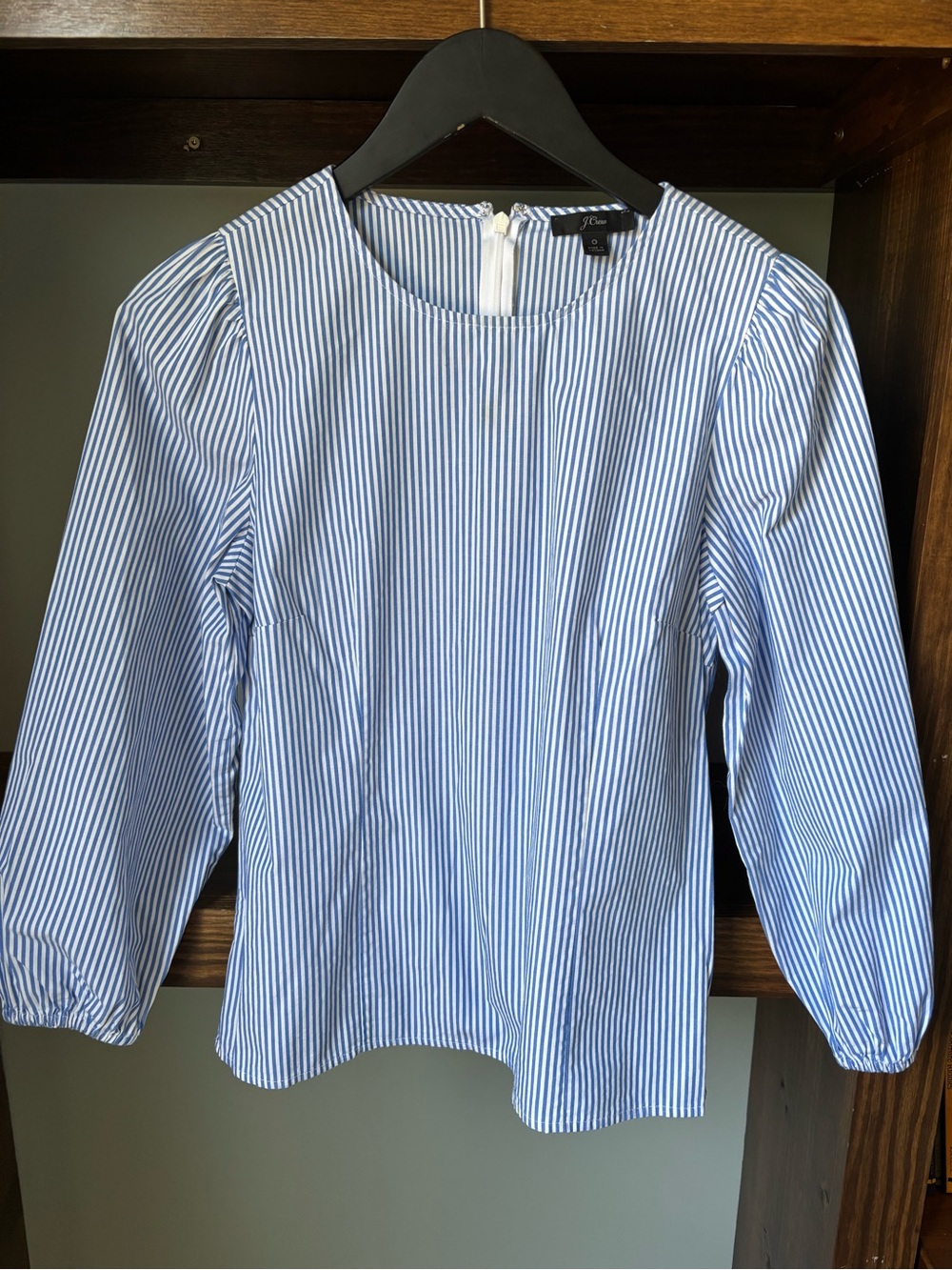 J. Crew Blue and White Striped Blouse